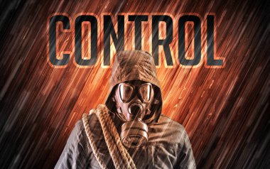 Güvenlik kavramı olan gizemli bir adam.