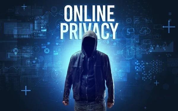 Faceless man with online security concept — Stock Photo, Image