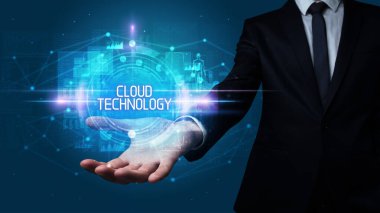 İnsan el ele tutuşması dijital teknoloji kavramı