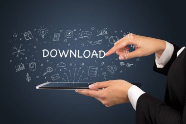 Dokunmatik ekran, sosyal medya konseptine yakın çekim