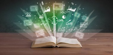 Kar simgeleriyle birlikte kitabı aç