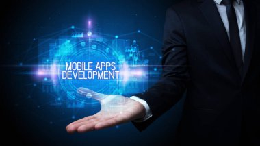 İnsan el ele tutuşması dijital teknoloji kavramı