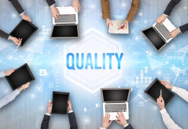 Ofiste Çalışan Meşgul İnsanlar Grubu, teknoloji konsepti