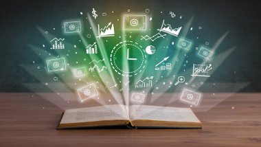 Kar simgeleriyle birlikte kitabı aç