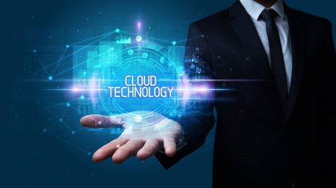 İnsan el ele tutuşması dijital teknoloji kavramı