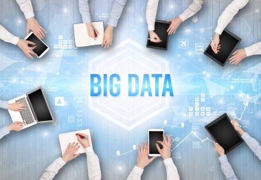 Ofiste Çalışan Meşgul İnsanlar Grubu, teknoloji konsepti