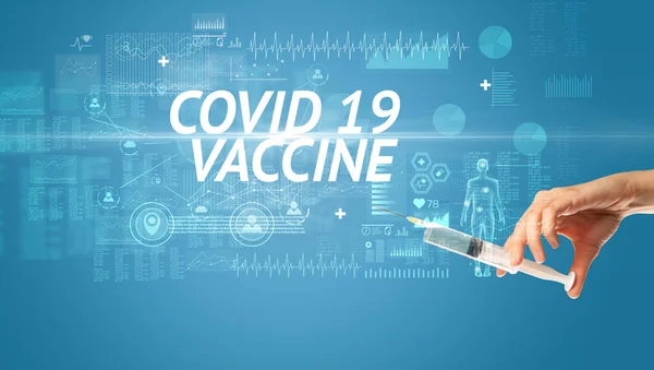 Aguja de jeringa con vacuna contra el virus —  Fotos de Stock