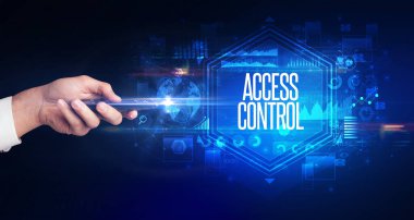 El ele tutuşan kablosuz çevre, siber güvenlik kavramı