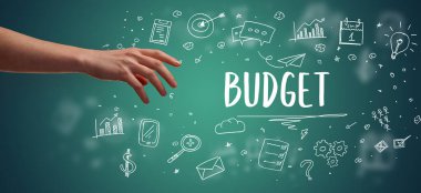 İşletme yazıtlarına işaret eden kırpılmış elin yakın çekimi