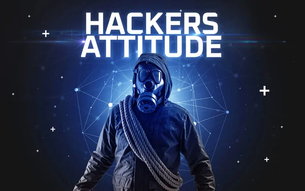 Misterioso hacker, concepto de ataque en línea —  Fotos de Stock