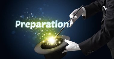 İllüzyonist sihir numarası yapıyor.