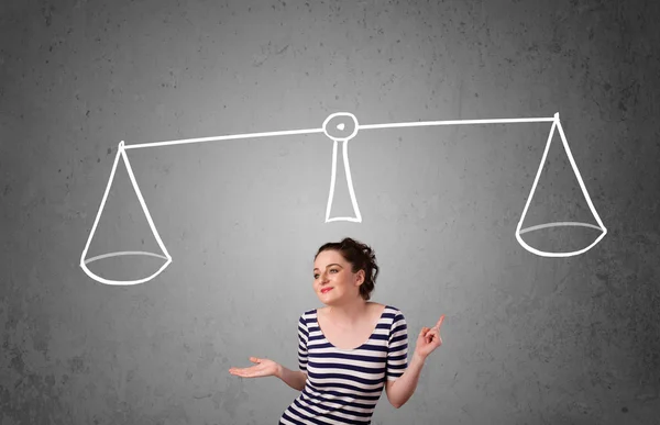 Young woman taking a decision — Stock Photo, Image