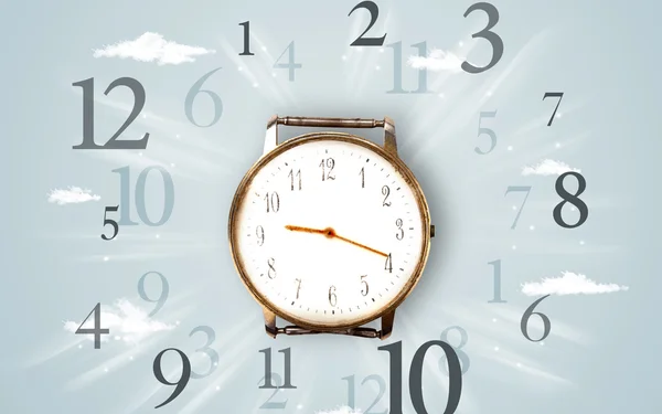 Modern clock with numbers on the side — Stock Photo, Image