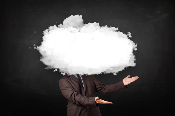 Деловой человек с белым облаком на голове концепции — стоковое фото