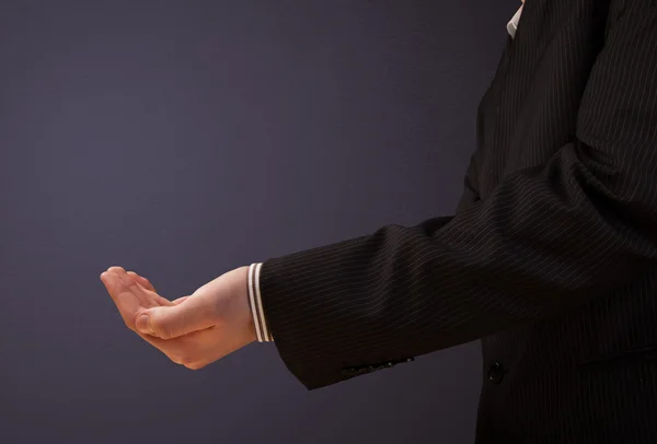 Businessman presenting copy space — Stock Photo, Image