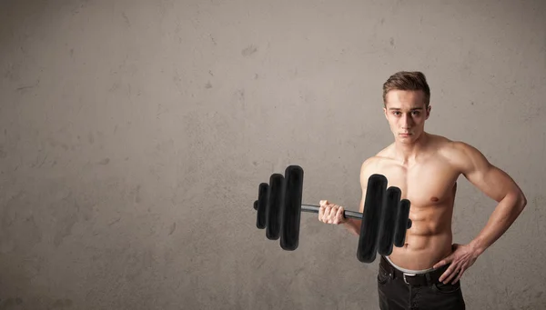 Uomo muscolare sollevamento pesi — Foto Stock