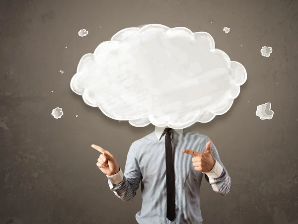 Business man with white cloud on his head concept — Stock Photo, Image