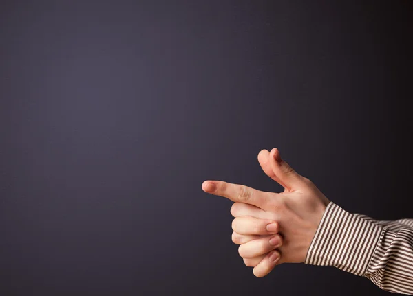 Gun shaped man hand — Stock Photo, Image