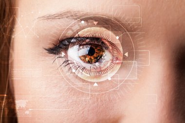 Teknisyen gözlü siber kız.