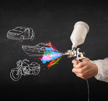 adam araba, tekne ve motosiklet airbrush sprey boya ile çizmek