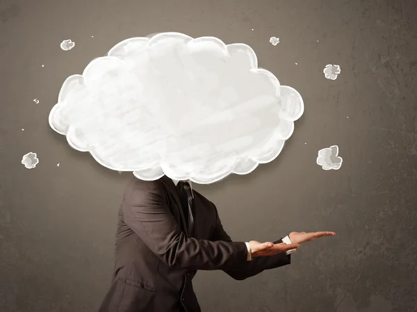 Business man with white cloud on his head concept — Stock Photo, Image