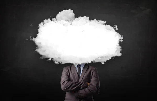 Business man with white cloud on his head concept — Stock Photo, Image