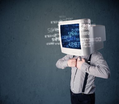 Bilgisayar veri kavramını hesaplayan insan siber monitörü