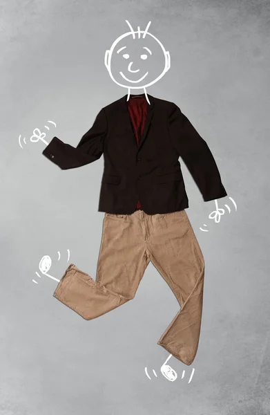Personagem de desenho animado engraçado bonito em roupas casuais — Fotografia de Stock
