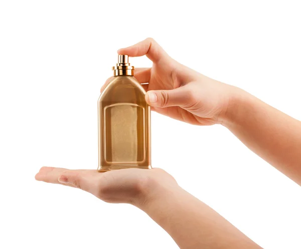 Жінка руки розбризкує парфуми — стокове фото