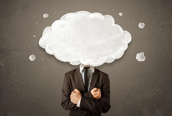 Επιχειρηματίας με λευκό σύννεφο στο κεφάλι του έννοια — Φωτογραφία Αρχείου