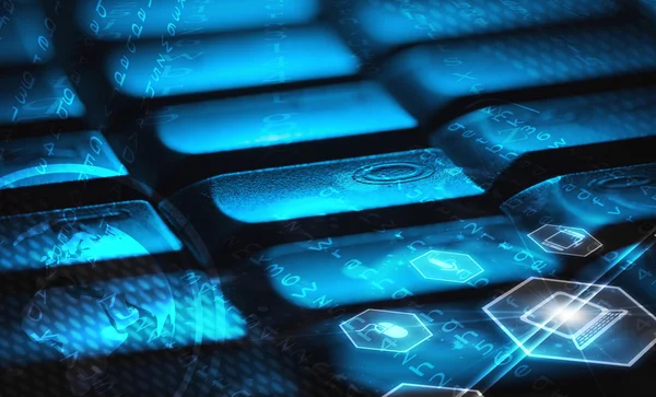 Parlayan çokluortam simgelerine sahip klavye