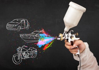 adam araba, tekne ve motosiklet airbrush sprey boya ile çizmek