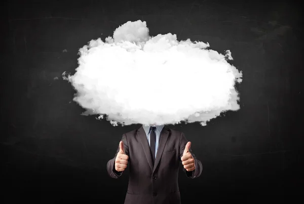 Business man with white cloud on his head concept — Stock Photo, Image