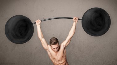 gespierde man tillen gewichten