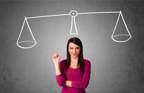 Young woman taking a decision — Stock Photo, Image