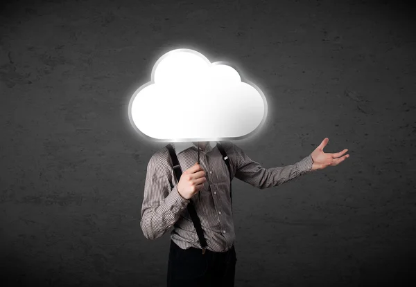 Empresario sosteniendo una nube — Foto de Stock