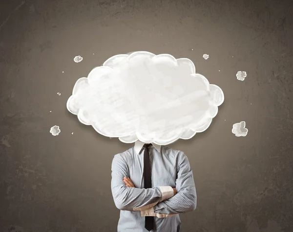 Business man with white cloud on his head concept — Stock Photo, Image