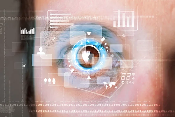 Teknoloji ekranlı modern siber adam.