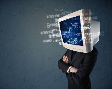 Bilgisayar veri kavramını hesaplayan insan siber monitörü