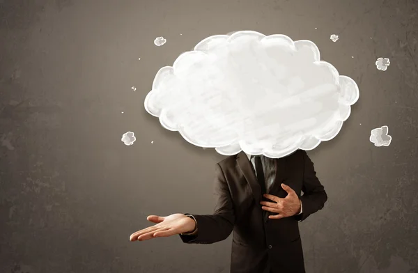 Business man with white cloud on his head concept — Stock Photo, Image