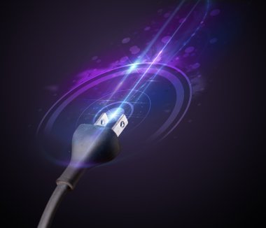 Glowing electric cable clipart