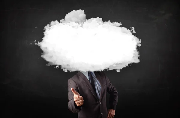 Business man with white cloud on his head concept — Stock Photo, Image