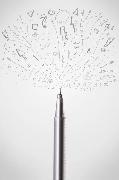 Pen drawing sketchy arrows — Stock Photo, Image