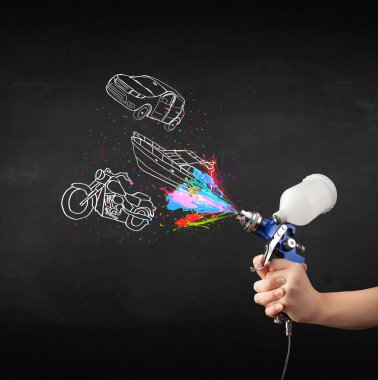 adam araba, tekne ve motosiklet airbrush sprey boya ile çizmek