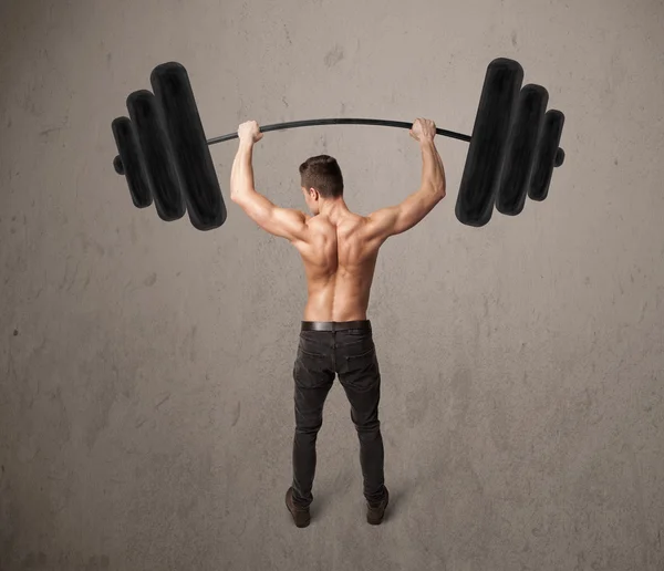 Muscular hombre levantamiento de pesas — Foto de Stock