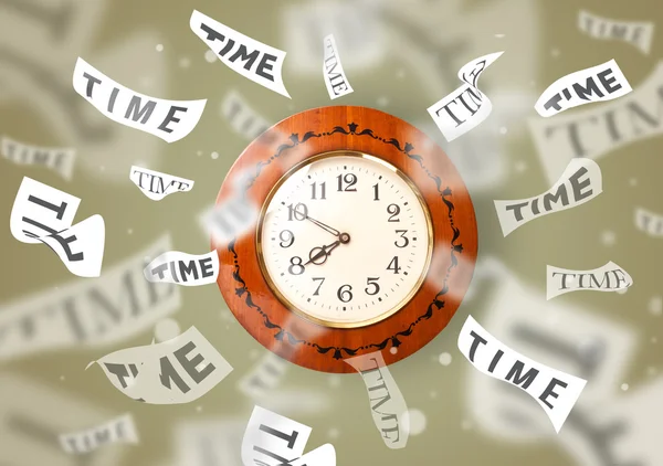 时钟和手表概念与时间飞走 — 图库照片