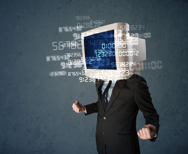 Human cyber monitor pc beräkna datordata koncept — Stockfoto