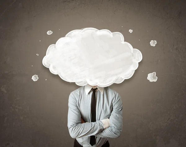 Business man with white cloud on his head concept — Stock Photo, Image