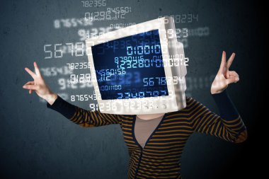 Bilgisayar veri kavramını hesaplayan insan siber monitörü