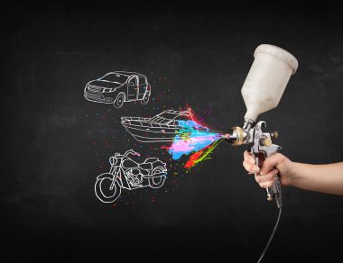 adam araba, tekne ve motosiklet airbrush sprey boya ile çizmek